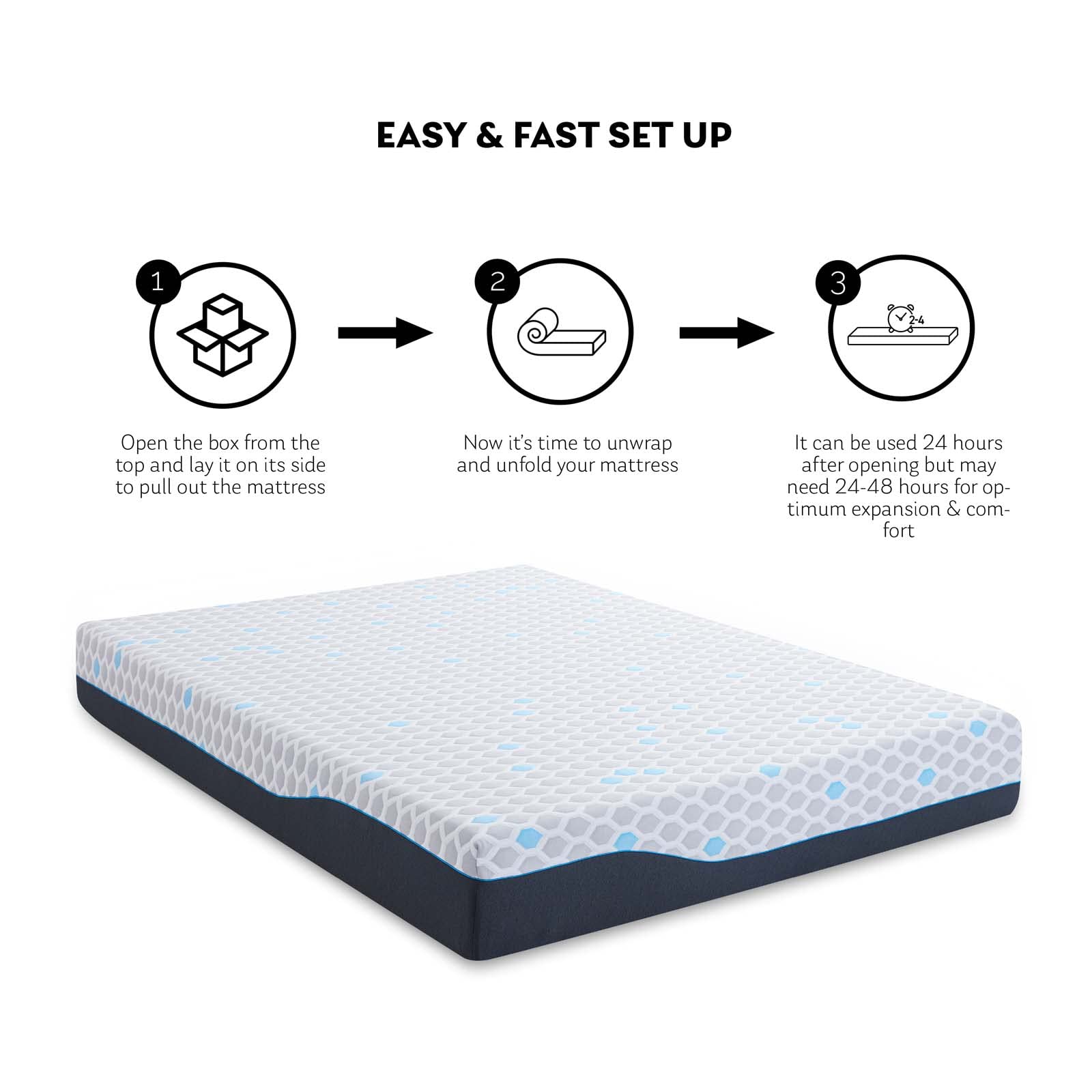 TMEOSK Queen Mattress, 10 inch Cooling Gel Memory Foam Mattress, Bamboo Charcoal Infused for Pressure Relief, Mattress in a Box, Medium Firm Feel, CertiPUR-US Certified, Made in USA (Queen)