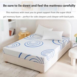 RIDFY Queen Mattress,8 Inch Gel Memory Foam Mattress, Breathable Bed Mattress with Fiberglass Free Cover, Mattress in a Box for Cooler Sleep Supportive,CertiPUR-US Certified (Queen)