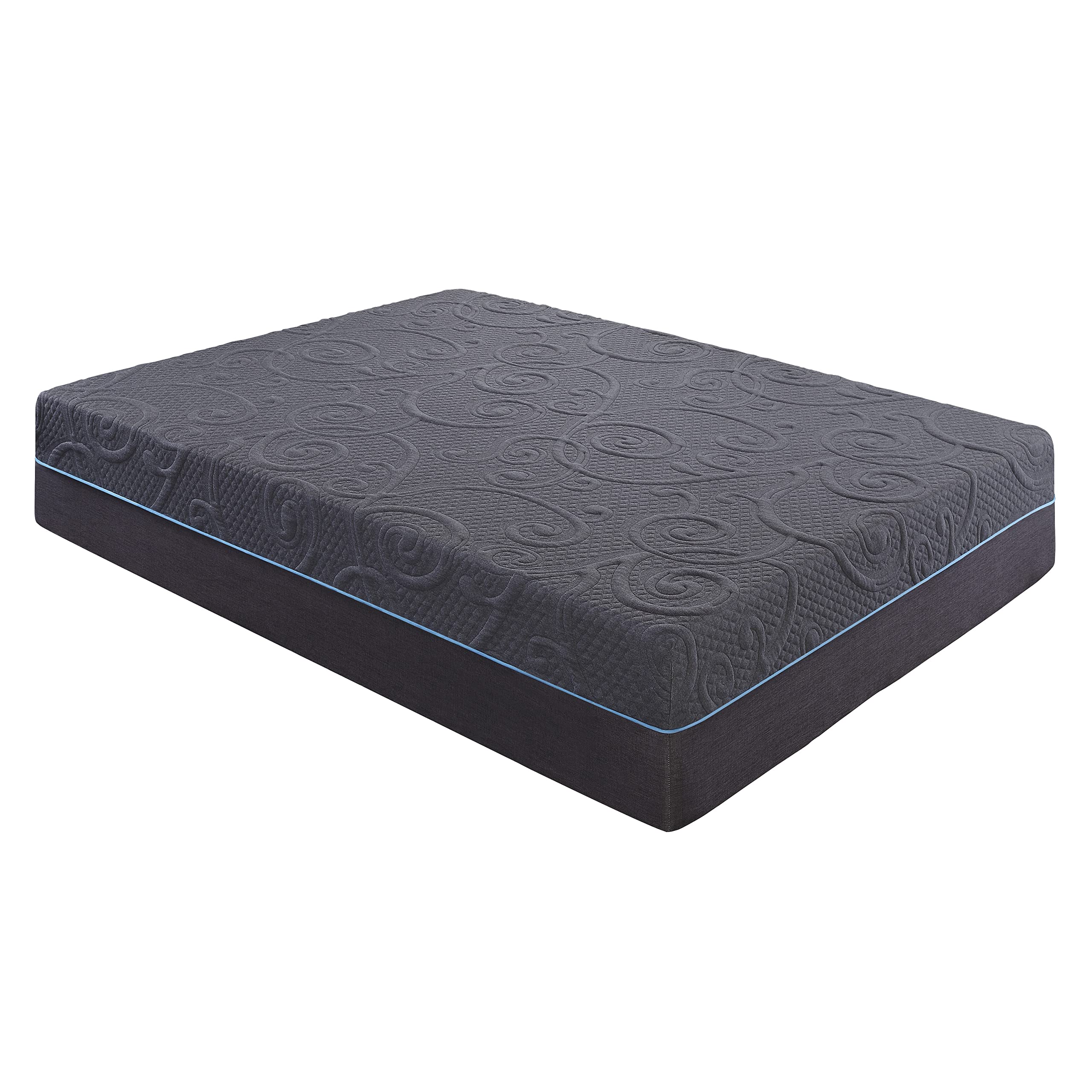 Lexicon Radley 14-Inch Gel Infused Memory Foam Hybrid Mattress, Queen, Gray