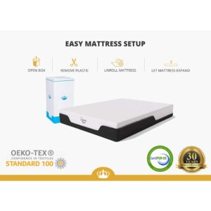 DynastyMattress 10-inch CoolBreeze Gel Memory Foam Mattress-Queen Size