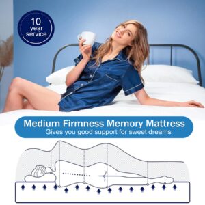 Queen Mattresses, 8 Inch Gel Memory Foam Mattress for Pressure Relief, Medium Firm Mattress in a Box, CertiPUR-US Certified, Fiberglass Free, with Washable Cover