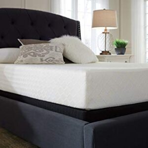 Signature Design by Ashley Queen Size Chime 10 Inch Medium Firm Memory Foam Mattress with Green Tea & Charcoal Gel