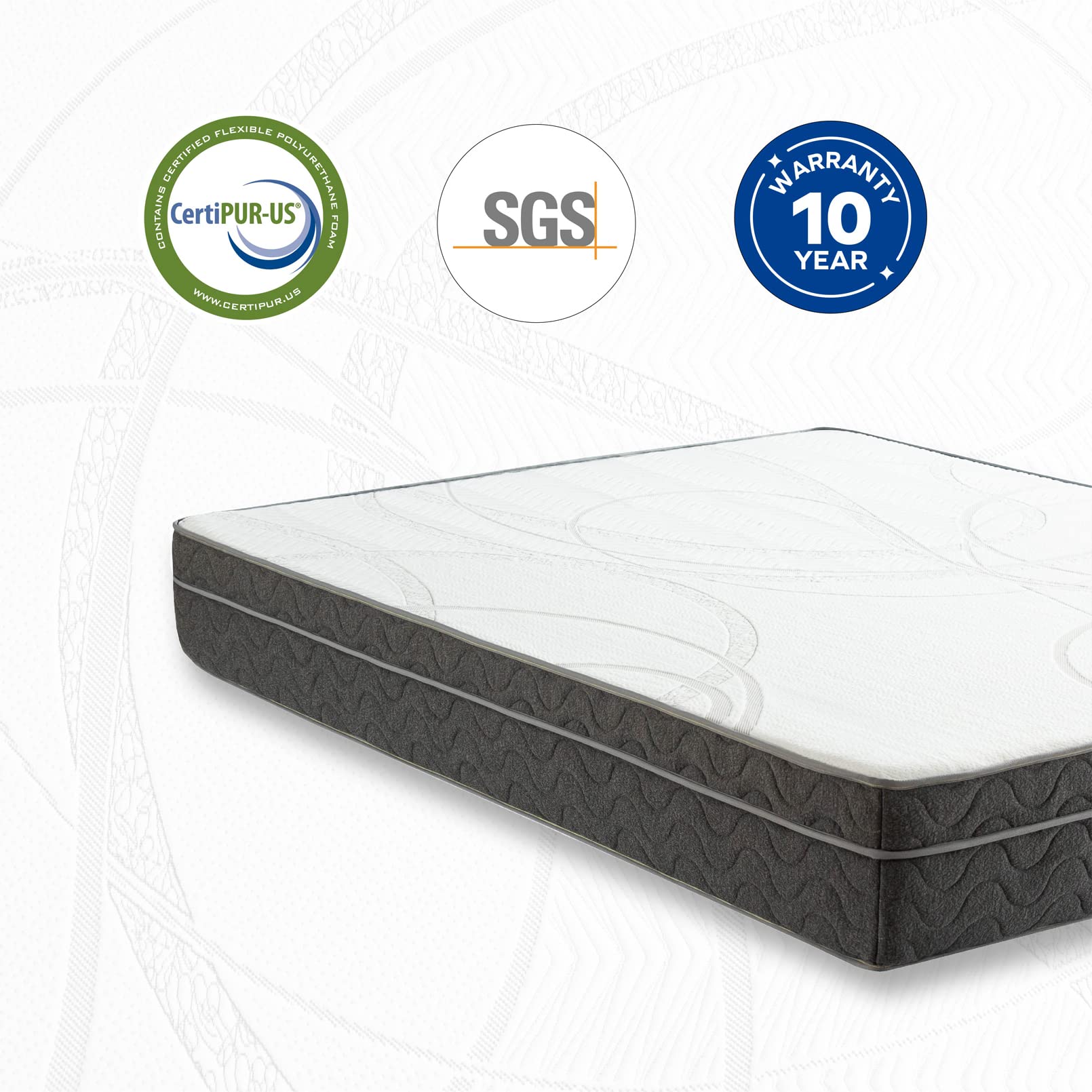 TMEOSK 10 Inch Gel Memory Foam Mattress with Individual Pocket Spring Mattress, Cooling Gel Infused, Flex Support for Bedroom Pressure Relief, Balance Support - Medium Comfortable (Queen)