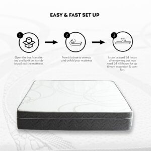 TMEOSK 10 Inch Gel Memory Foam Mattress with Individual Pocket Spring Mattress, Cooling Gel Infused, Flex Support for Bedroom Pressure Relief, Balance Support - Medium Comfortable (Queen)