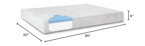 Serta - 9 inch Amazon Exclusive Cooling Gel Memory Foam Mattress, Queen Size, Medium-Firm, Supportive, CertiPur-US Certified, 100-Night Trial - Pure Slumber,White