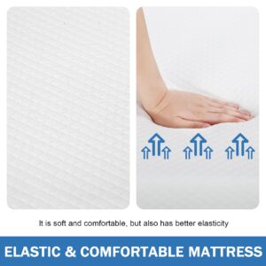 BLKMTY Queen Mattress 5 Inch Mattress Memory Foam Mattress Medium-Firm Mattress Breathable Bed Mattress for Pressure Relief & Cool Gel Mattress in Box CertiPUR-Us Certified Mattress, White