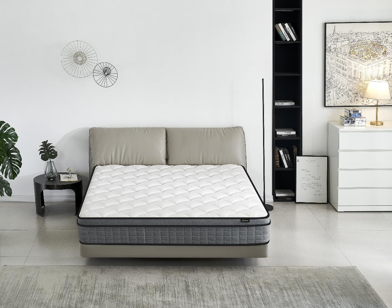 Container Furniture Direct Hybrid 12 Inch Queen Mattress in a Box, Pillow Top Bed Cushion with Gel Infused Memory Foam, Breathable and Hypoallergenic, Medium Firm for Lumbar Support