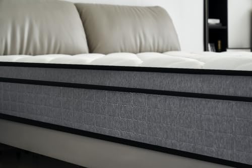 Container Furniture Direct Hybrid 12 Inch Queen Mattress in a Box, Pillow Top Bed Cushion with Gel Infused Memory Foam, Breathable and Hypoallergenic, Medium Firm for Lumbar Support