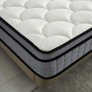 Container Furniture Direct Hybrid 12 Inch Queen Mattress in a Box, Pillow Top Bed Cushion with Gel Infused Memory Foam, Breathable and Hypoallergenic, Medium Firm for Lumbar Support