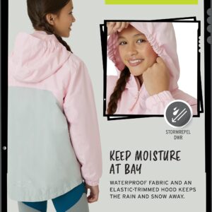 Eddie Bauer Girls' Rain Jacket - Lone Peak Waterproof 3 in 1 Insulated Windbreaker Coat with Removable Fleece Lining (5-20), Size 8, Soft Pink