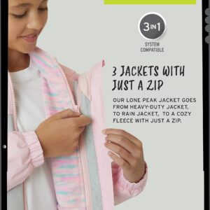 Eddie Bauer Girls' Rain Jacket - Lone Peak Waterproof 3 in 1 Insulated Windbreaker Coat with Removable Fleece Lining (5-20), Size 8, Soft Pink