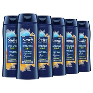 Suave Hydrating 3 In 1 Hair Body And Face Wash Citrus And Musk 6 Count Body Soap For Hydrated Skin And Hair With An All Day Fresh Scent 18 Oz