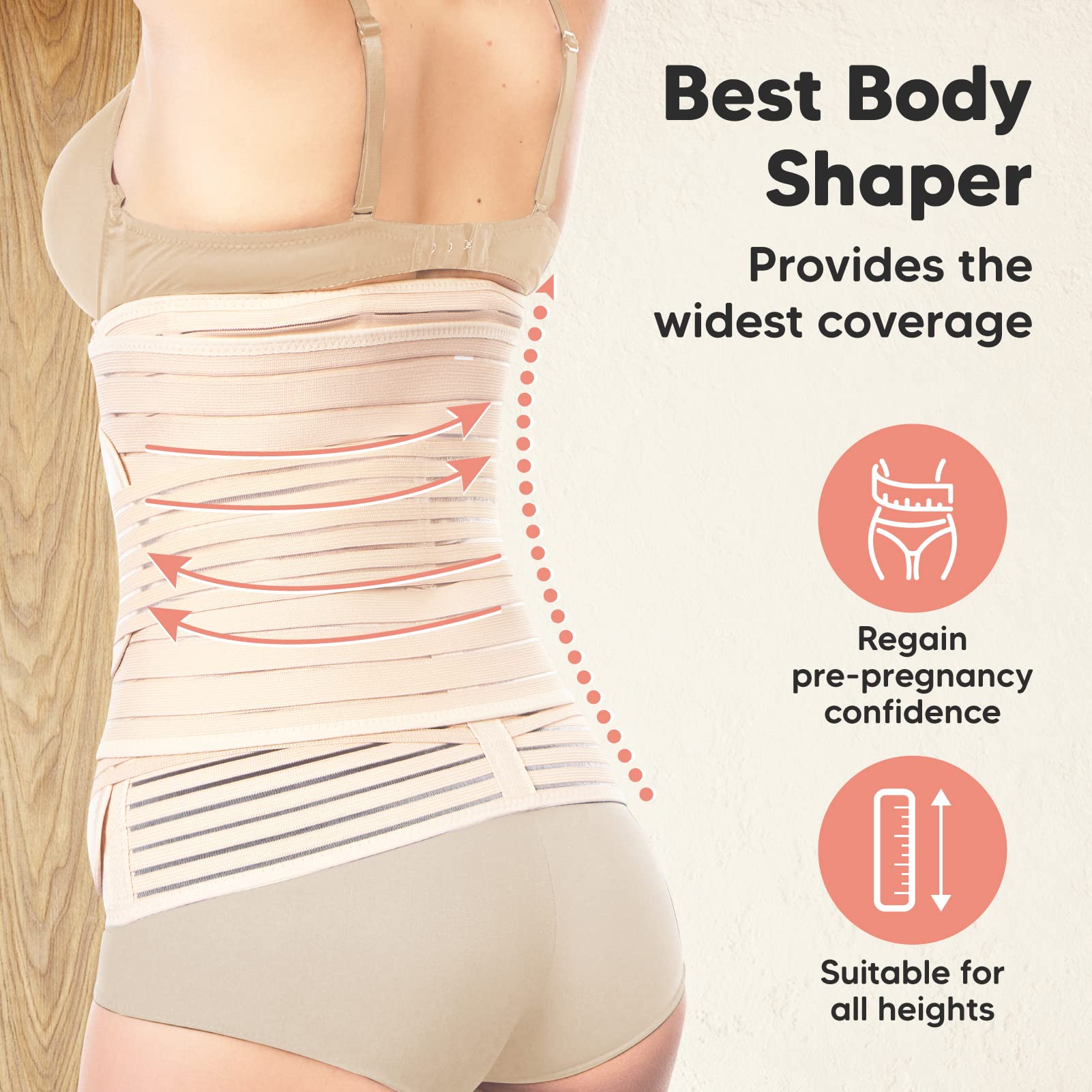 3 in 1 Postpartum Belly Support Recovery Wrap – Postpartum Belly Band, After Birth Brace, Slimming Girdles, Body Shaper Waist Shapewear,Post Surgery Pregnancy Belly Support Band (Classic Ivory,2XL)