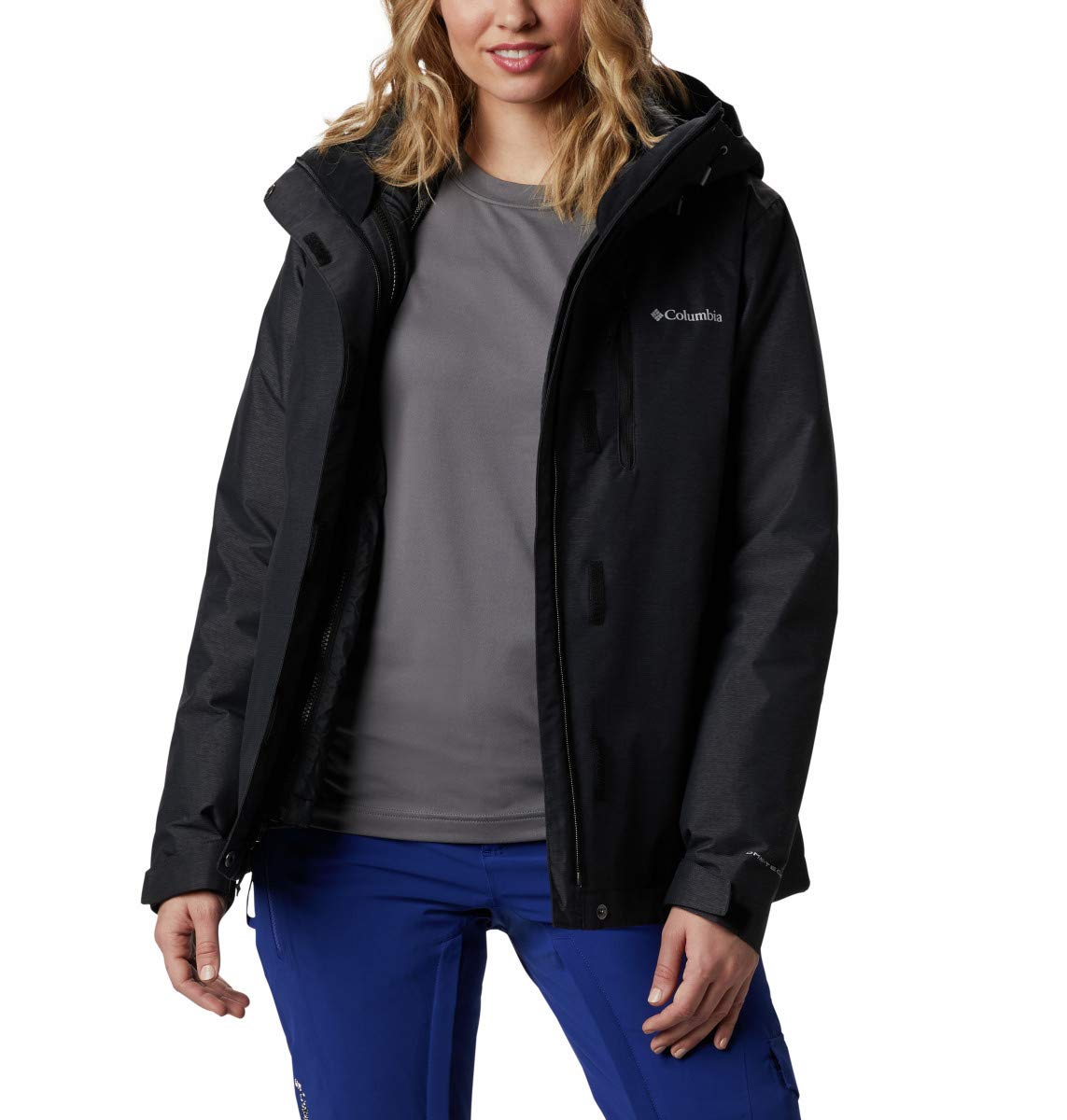 Columbia Women's Whirlibird Iv Interchange Jacket, Black Crossdye, Large