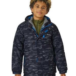 Eddie Bauer Kids Ski Jacket - Waterproof 3 in 1 Insulated Coat with Removable Shell Jacket for Boys and Girls (3-16), Size 14, Black Galaxy