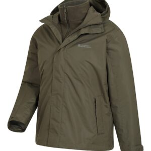 Mountain Warehouse Fell Mens 3 in 1 Water Resistant Jacket - Winter Khaki Small