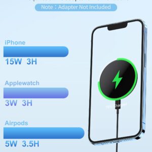 RORRY 3 in 1 Magnetic Wireless Charger,15W Fast Charging Pad Phone Ring Holder,Μαg-Sαfe/Qi Wireless Charger Compatible with iPhone 15/14/13/12, Apple Watch 9/Ultra2/8/Ultra/7/6/5/4/3/SE,(Black)