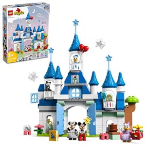 lego duplo disney 3in1 magic castle building set for family play with 5 disney figures including mickey, minnie, and their friends, magical disney 100 adventure toy for toddlers ages 3 and up, 10998