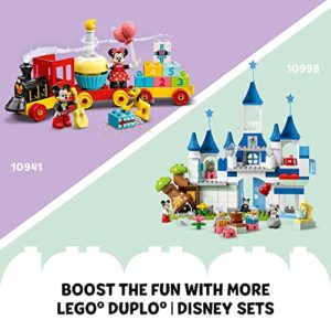 LEGO DUPLO Disney 3in1 Magic Castle Building Set for Family Play with 5 Disney Figures Including Mickey, Minnie, and Their Friends, Magical Disney 100 Adventure Toy for Toddlers Ages 3 and Up, 10998