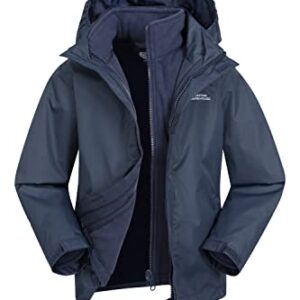 Mountain Warehouse Fell Kids 3 in 1 Jacket - Packaway Hood, Triclimate Coat Navy 11-12 Years