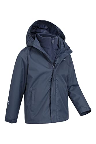 Mountain Warehouse Fell Kids 3 in 1 Jacket - Packaway Hood, Triclimate Coat Navy 11-12 Years