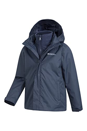 Mountain Warehouse Fell Kids 3 in 1 Jacket - Packaway Hood, Triclimate Coat Navy 11-12 Years