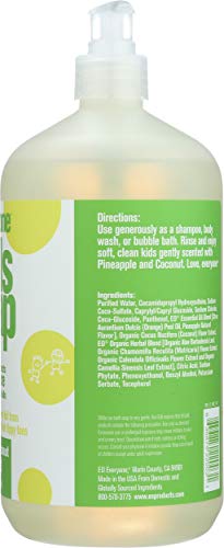 Everyone 3-in-1 Soap for Every Kid Safe, Gentle and Natural Shampoo, Body Wash, and Bubble Bath, Tropical Coconut Twist, 1 Count