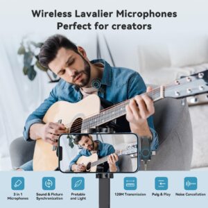 Maxtopfit 393FT Wireless Lavalier Microphone: 2.4G Noise Cancellation, Double Mics for YouTube, TikTok, Interviews, and Vlogs – Enhance Your Content Creation Effortlessly