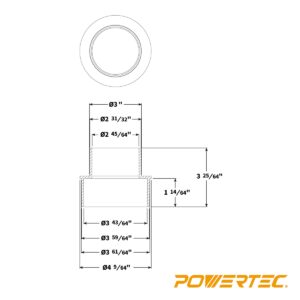 POWERTEC 70145V 4-Inch to 3-Inch Reducer, 1 PK