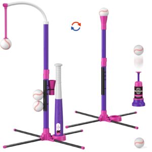 hyes baseball set - 3 ways to play, adjustable height, easy to assemble, safe & sturdy, ideal sport gift for kids