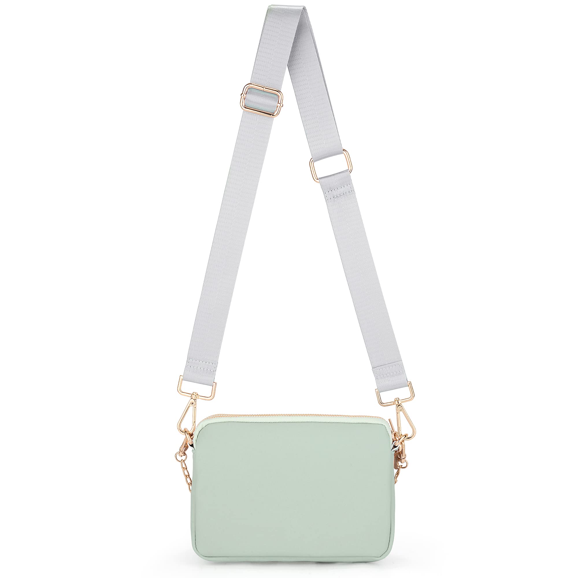 UTO Small Crossbody Bags for Women 3 in 1 Trendy Belt Purse Fashion Designer Mini Cute Sling Fanny Chest Pack Green