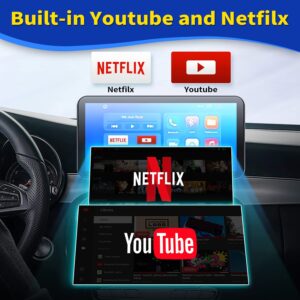 Flgocexs Wireless Carplay Adapter - 3 in 1 Wireless Carplay and Android Auto Adapter with Built in Netflix YouTube Support TF Card Only for Original Car Models After 2016 with Wired Carplay