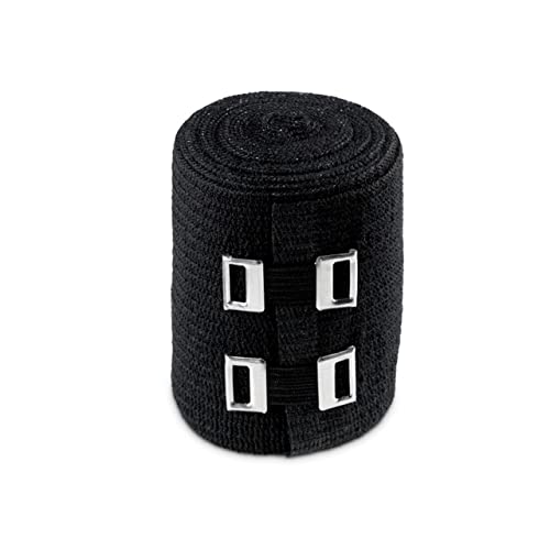 ACE 3 Inch Elastic Bandage with with Clips, Black, Great for Elbow, Ankle, Knee and More, 1 Count