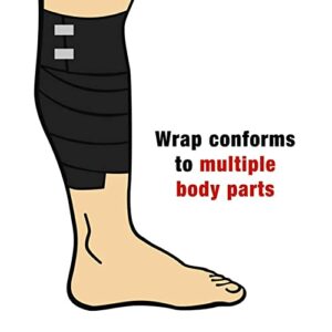 ACE 3 Inch Elastic Bandage with with Clips, Black, Great for Elbow, Ankle, Knee and More, 1 Count