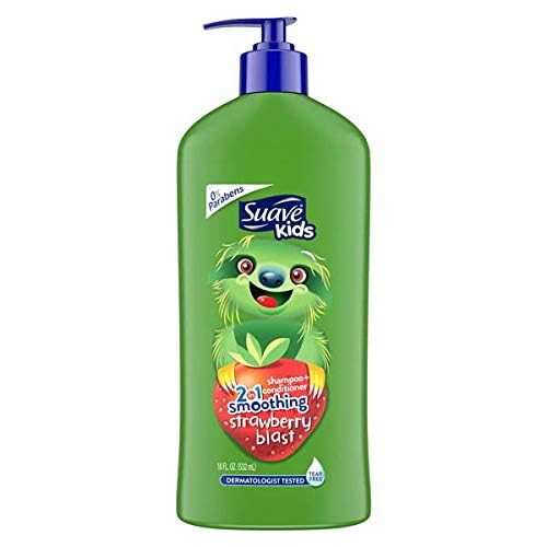 Suave Kids 2 in 1 Shampoo & Conditioner with Pump, Strawberry 18 Oz (2 Pack)