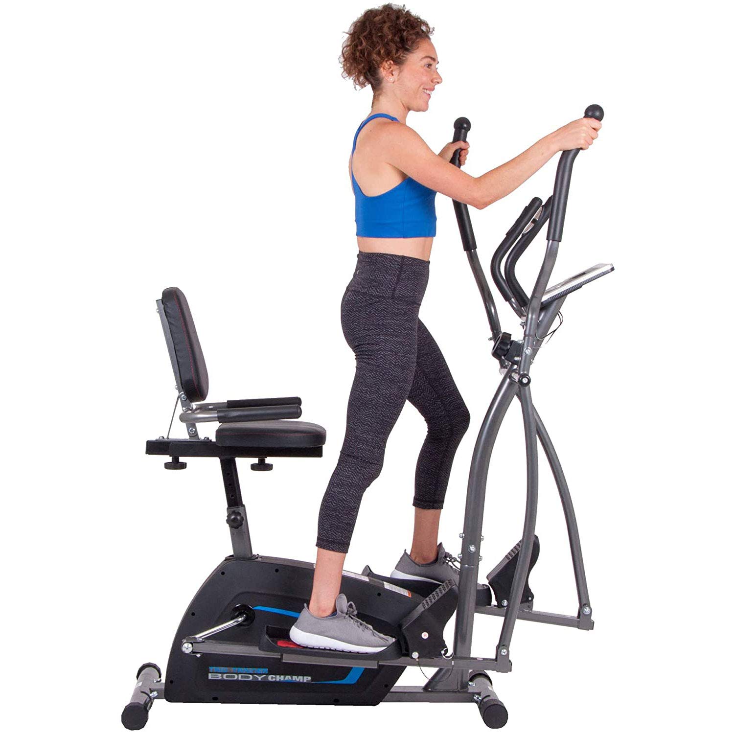 Body Champ 3-in-1 Exercise Machine, Trio Trainer, Elliptical and Upright Recumbent Bike