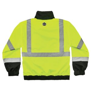 Ergodyne unisex adult 3-in-1 Hi-vis 3 in 1 Hi Vis Winter Bomber Jacket, Lime, Medium US