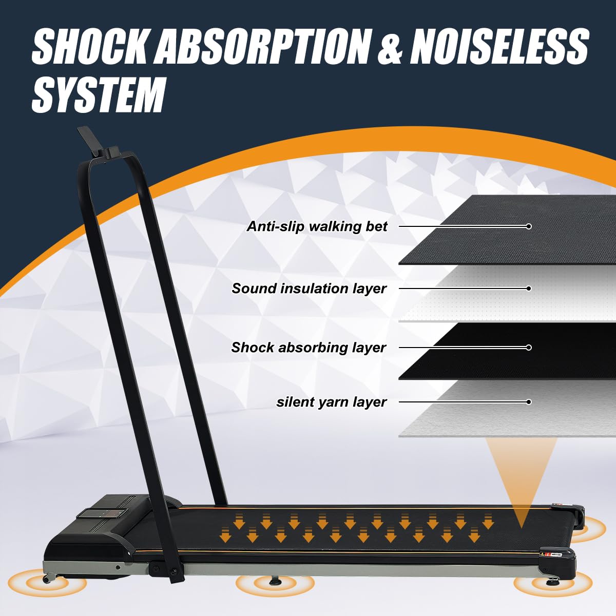 KEEPOSE Walking Pad Treadmill Under Desk Treadmill, 2 in 1 Folding Portable Treadmill for Home Office, 0.6 to 6.2 MPH, Remote Control,LED Screen & Calorie Counter (Includes a Knee Brace)