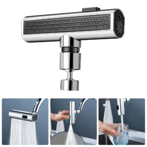 suteng waterfall kitchen faucet, touch kitchen faucet, 3 in 1 360° kitchen faucet head replacement,splash-proof kitchen sink faucet suitable for washing fruits and vegetables,silver