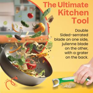 Ultimate Irish Peeler & Slicer – Ronnie Neville’s Original as Seen on TV 3 in 1 Kitchen Tool, Vegetable Peeler & Slicer, Stainless Steel Kitchen Tools, Cheese Slicer, Potato Peeler, Julienne Peeler