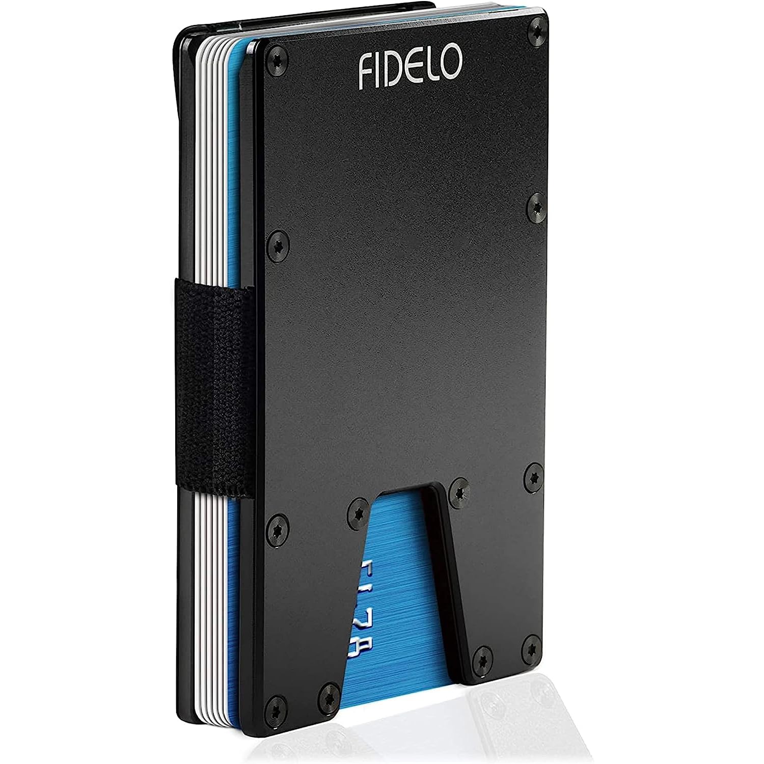 Fidelo ‘Eclipse 3 In 1’ Minimalist Wallet For Men - Slim RFID Blocking Credit Card Holder Made Of 7075 Aluminum And 3K Carbon Fiber With Money Clip - Stealth Black, Gunmetal Gray & Matte