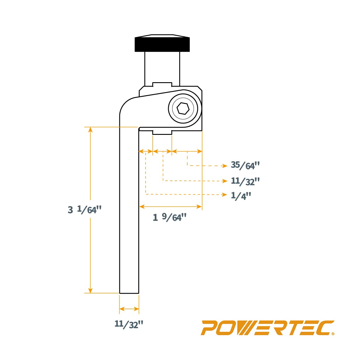 POWERTEC 71856 48"x4 Universal T track with 1 Pc 3" T track Flip Stop for Woodworking, Double-Cut Profile T track with Fence Flip Stop