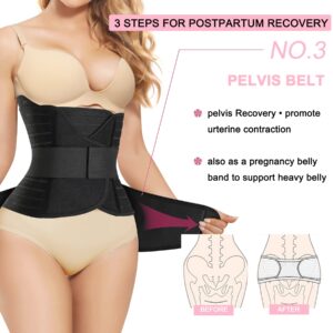 SCARBORO 3 In 1 Postpartum Belly Band Wrap For Pregnancy C Section Post Party Recovery Binder Faja Postparto Waist Trainer Girdle for Women Shapewear