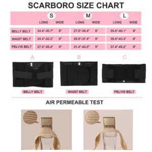 SCARBORO 3 In 1 Postpartum Belly Band Wrap For Pregnancy C Section Post Party Recovery Binder Faja Postparto Waist Trainer Girdle for Women Shapewear