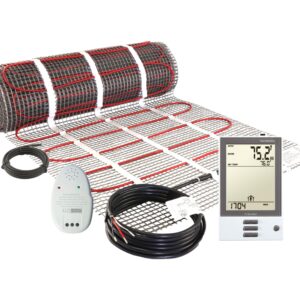 LuxHeat 20 Sqft Mat Kit, 120v Electric Radiant Floor Heating System for Under tile, Stone and Laminate. Kit Includes Alarm, Heated Floor Mat, OJ Microline Programmable Thermostat with GFCI & Sensor