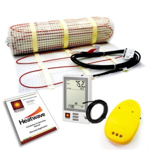 heatwave 20 sqft 120v electric floor heating system includes 7-day/4 event programmable gfci thermostat