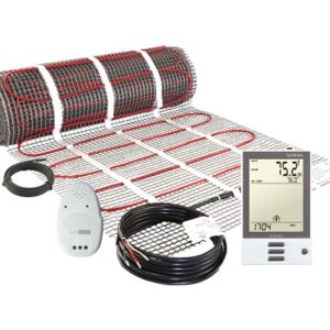 LuxHeat 30 Sqft Mat Kit, 120v Electric Radiant Floor Heating System for Under tile, Stone and Laminate. Kit Includes Alarm, Heated Floor Mat, OJ Microline Programmable Thermostat with GFCI & Sensor