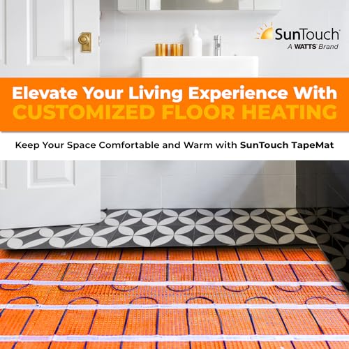 SunTouch TapeMat Electric Under Floor Heating Mat for 120V, 2.0' x 5.0' (10 Sq. Ft.), Orange