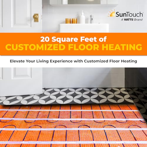 SunTouch TapeMat Electric Under Floor Heating Mat for 120V, 2.0' x 5.0' (10 Sq. Ft.), Orange