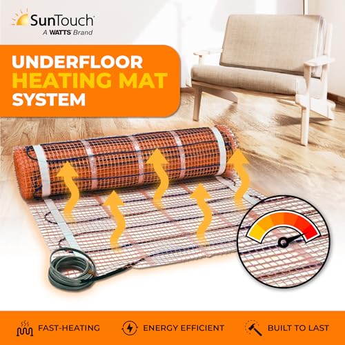 SunTouch TapeMat Electric Under Floor Heating Mat for 120V, 2.0' x 5.0' (10 Sq. Ft.), Orange